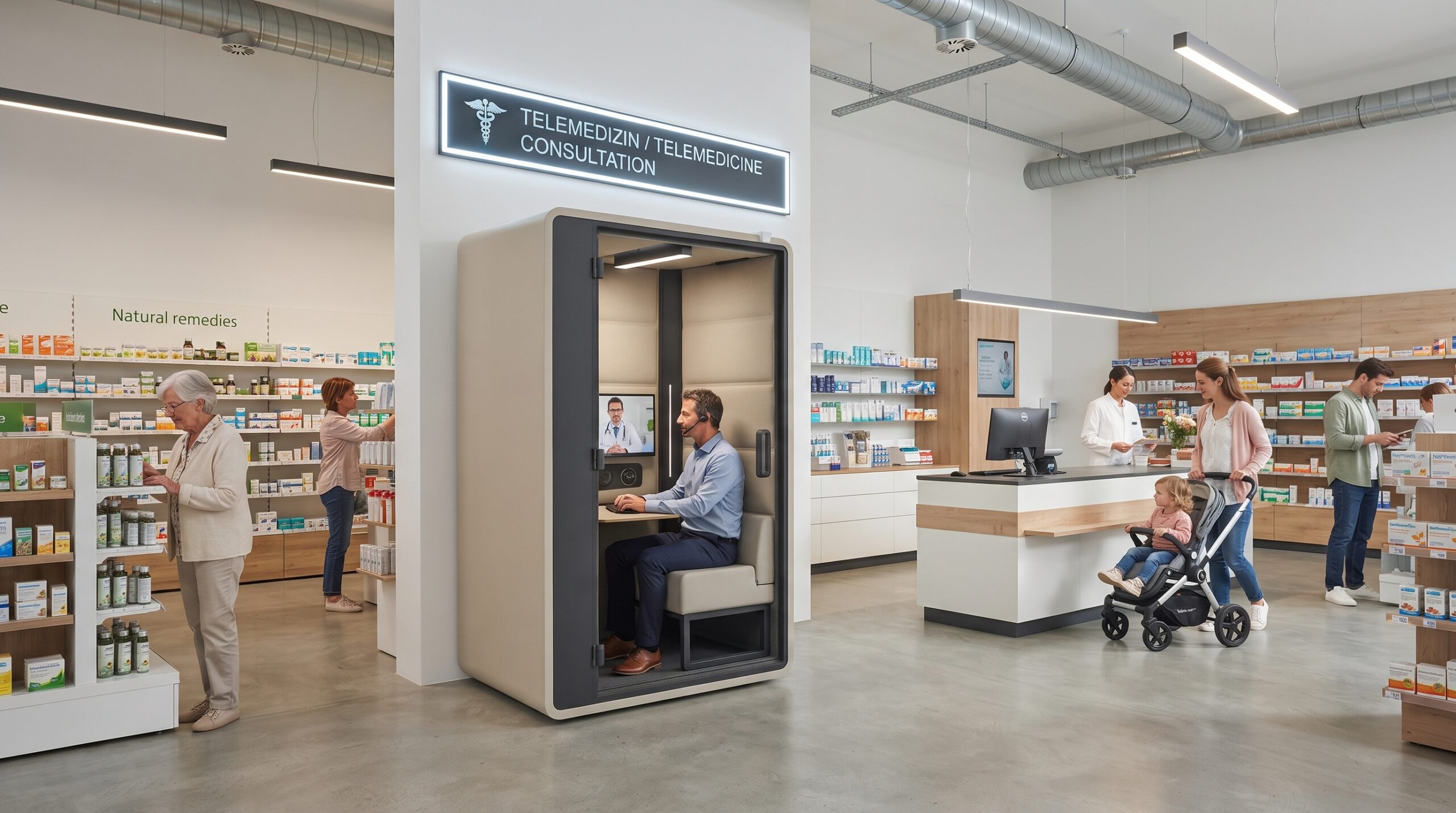 Akustikbox für Telemedizin in der Apotheke