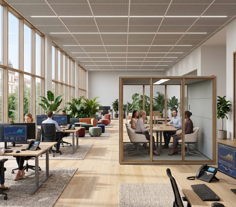 Modernes Büro mit Raum-in-Raum-Lösung